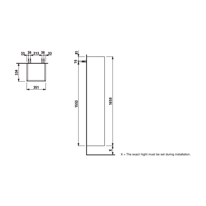 Kolumna 1650 mm LAUFEN ILBAGNOALESSI biały mat H4304620972601