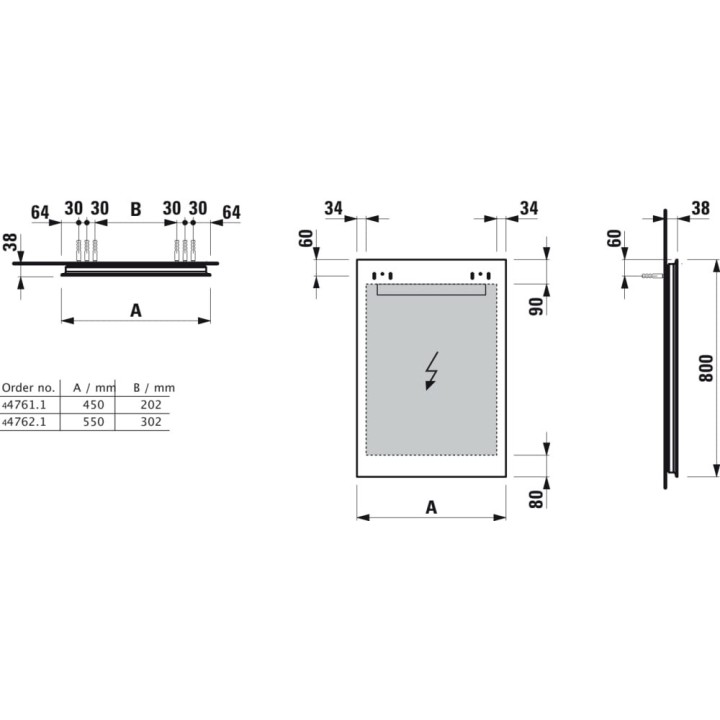 Lustro LED 450 mm LAUFEN LEELO H4476129501441