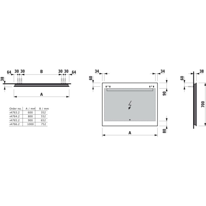 Lustro LED 600 mm LAUFEN LEELO H4476329501441