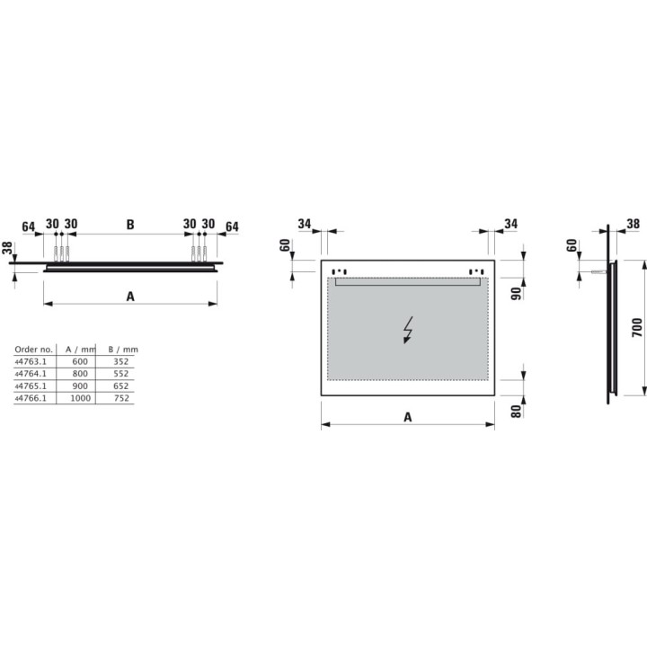 Lustro LED 900 mm LAUFEN LEELO H4476529501441