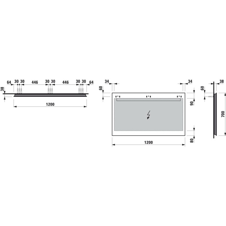 Lustro LED 1200 mm LAUFEN LEELO bez wyłącznika H4476719501441