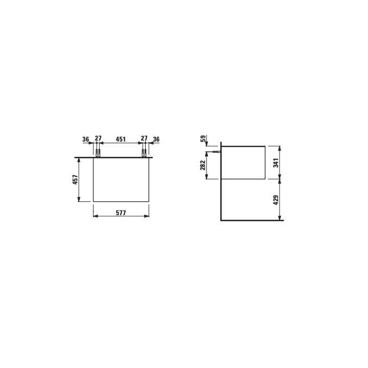 Szafka 575x455 mm LAUFEN SONAR tytanowa/nero marquina H4054000341421