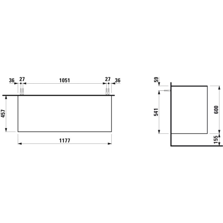 Szafka 1175x600 mm LAUFEN THE NEW CLASSIC biały połysk H4060260856311