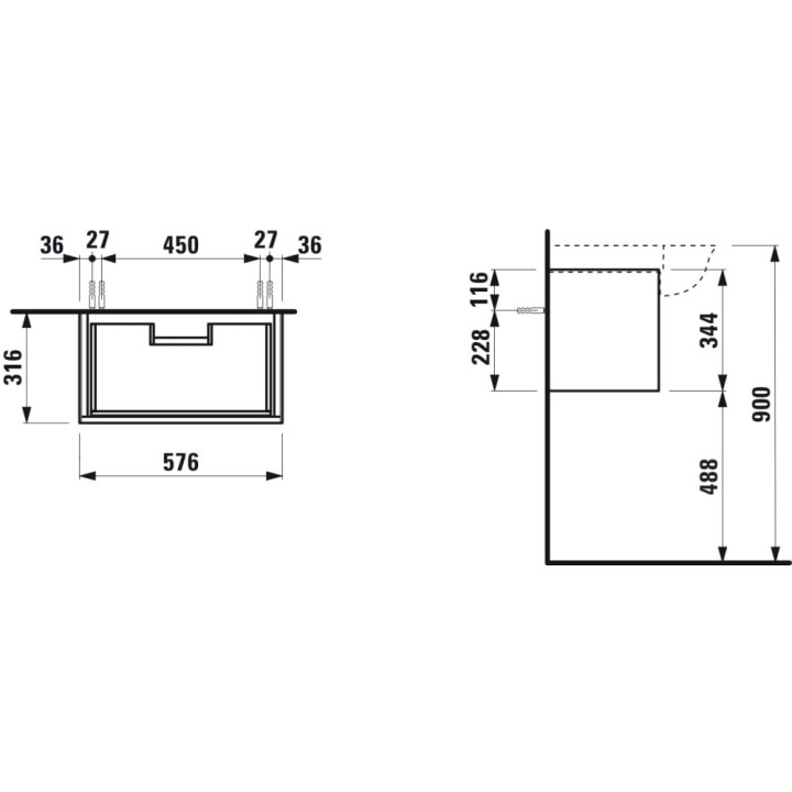 Szafka 575x345 mm LAUFEN THE NEW CLASSIC biały mat H4060310851701