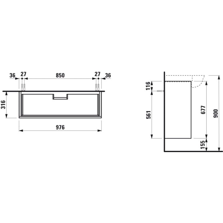 Szafka 975x665 mm LAUFEN THE NEW CLASSIC biały połysk H4060920856311
