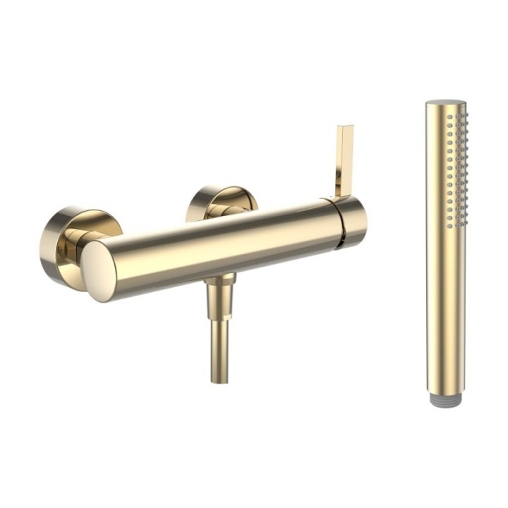 Bateria z wężem i słuchawką LAUFEN KARTELL różowe złoto H3313370821411