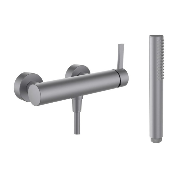 Bateria ścienna z wężem i słuchawką LAUFEN KARTELL inox H3313370901411