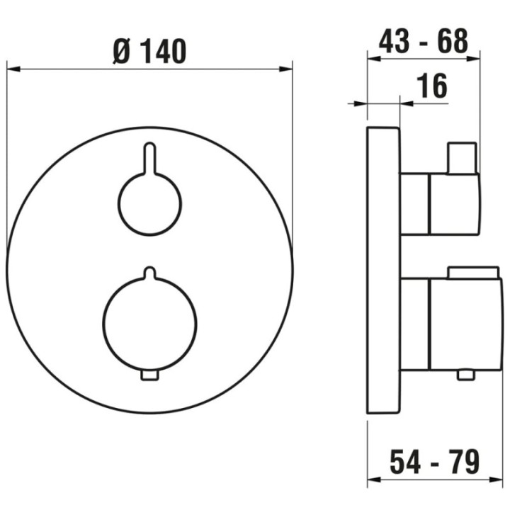 Bateria natryskowa termostatyczna LAUFEN CITY THERM inox HF905474423000