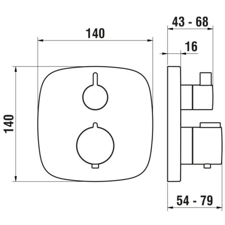 Bateria natryskowa do Simibox LAUFEN CITY THERM chrom HF905374100000