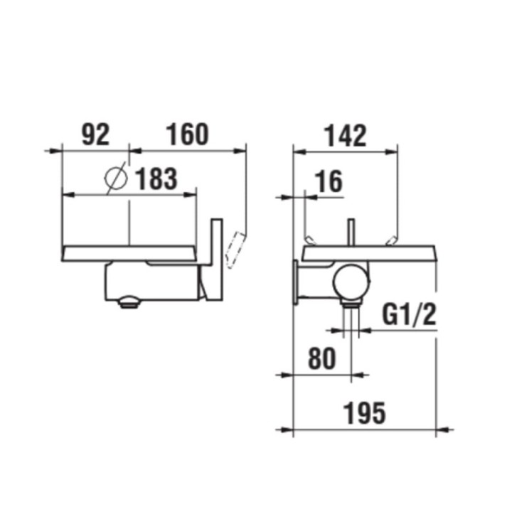 Bateria 1-punktowa podtynkowa LAUFEN KARTELL chrom H3313390041411