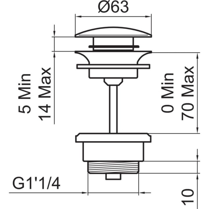 Korek click-clack LAUFEN złota H3709890011041