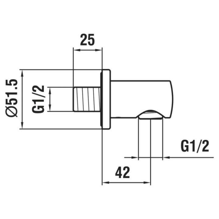 Przyłącze węża prysznicowego LAUFEN TWIN białe złoto HF504776462000