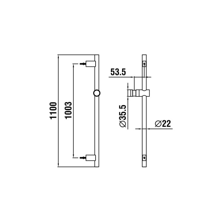Drążek natryskowy 1100 mm LAUFEN TWINGLISS inox HF904794423000