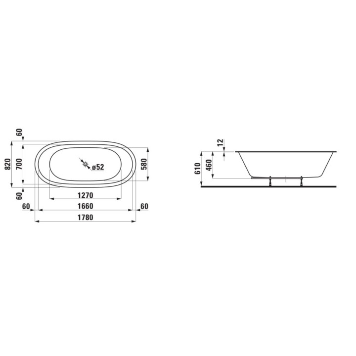Wanna LAUFEN IL BAGNO ALESSI z oświetleniem i hydromasażem biała H2459710006251