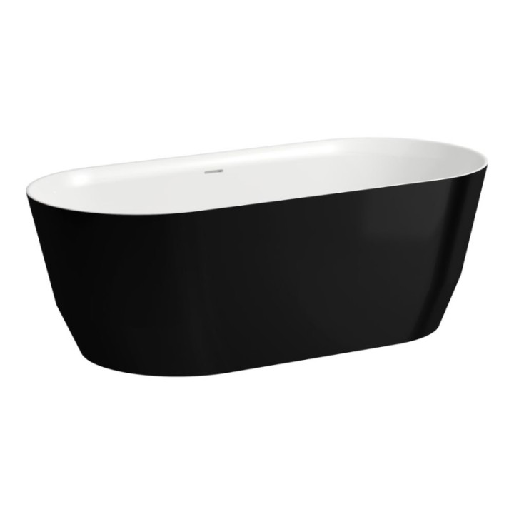 Wanna wolnostojąca LAUFEN PRO 165x75x55 cm czarny połysk H2399520640001