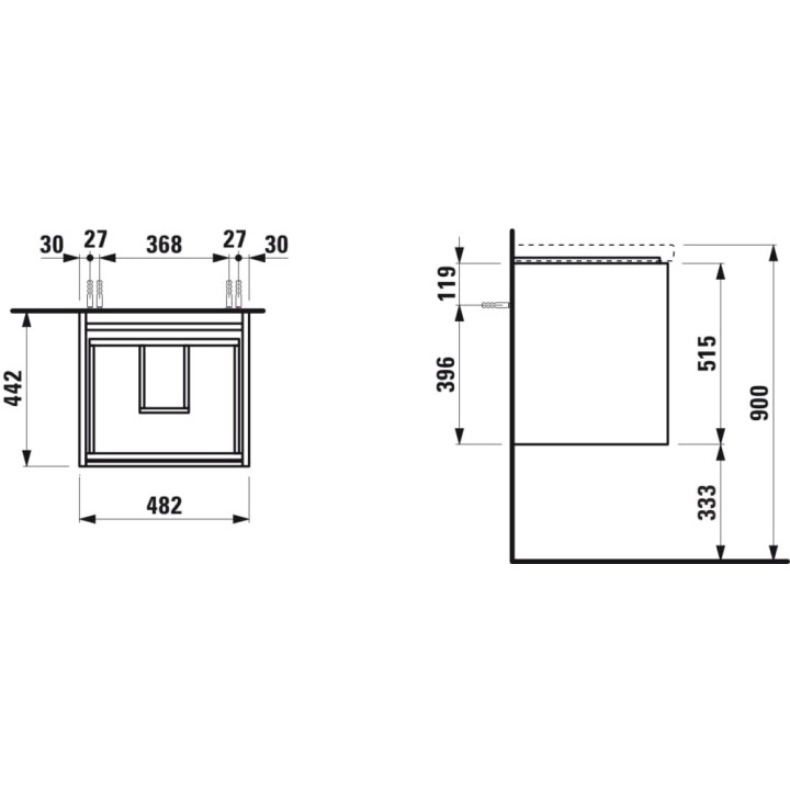 Szafka podumywalkowa 480x450x515 mm LAUFEN LANI dąb H4035121122671