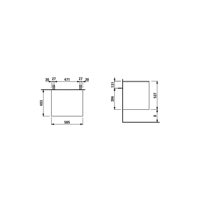 Szafka podumywalkowa 585x495 mm LAUFEN PRO LANI dąb H4043001122671