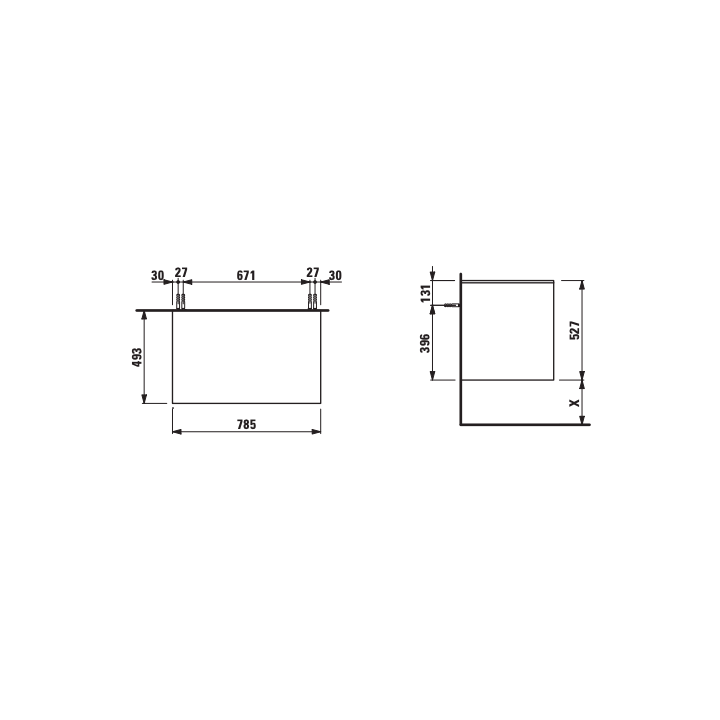 Szafka podumywalkowa 785x495 mm LAUFEN PRO LANI dąb H4043101122671