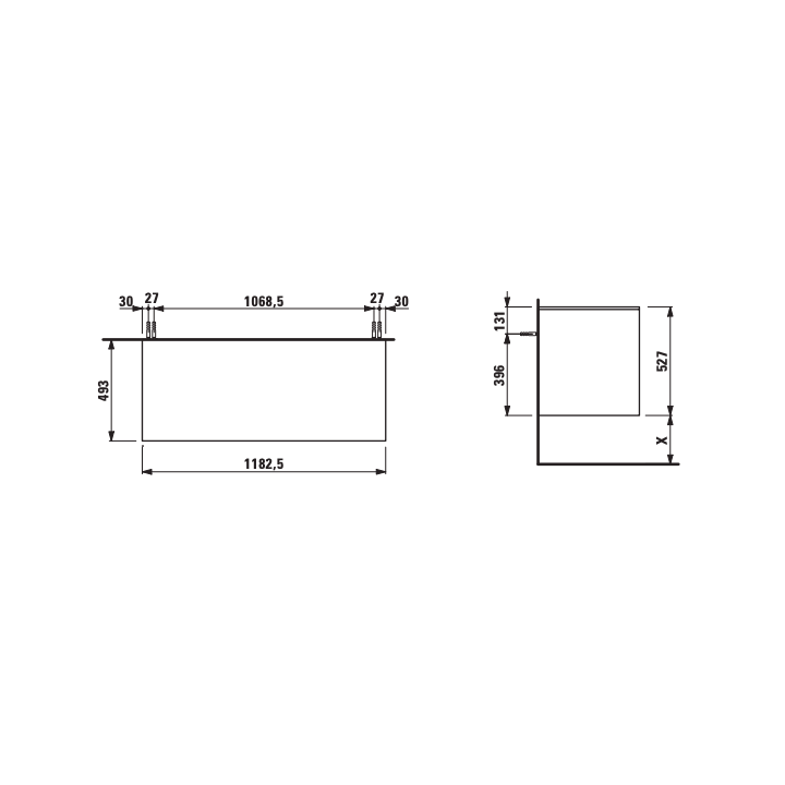 Szafka podumywalkowa 1185x495 mm LAUFEN PRO LANI biały mat H4043301122601