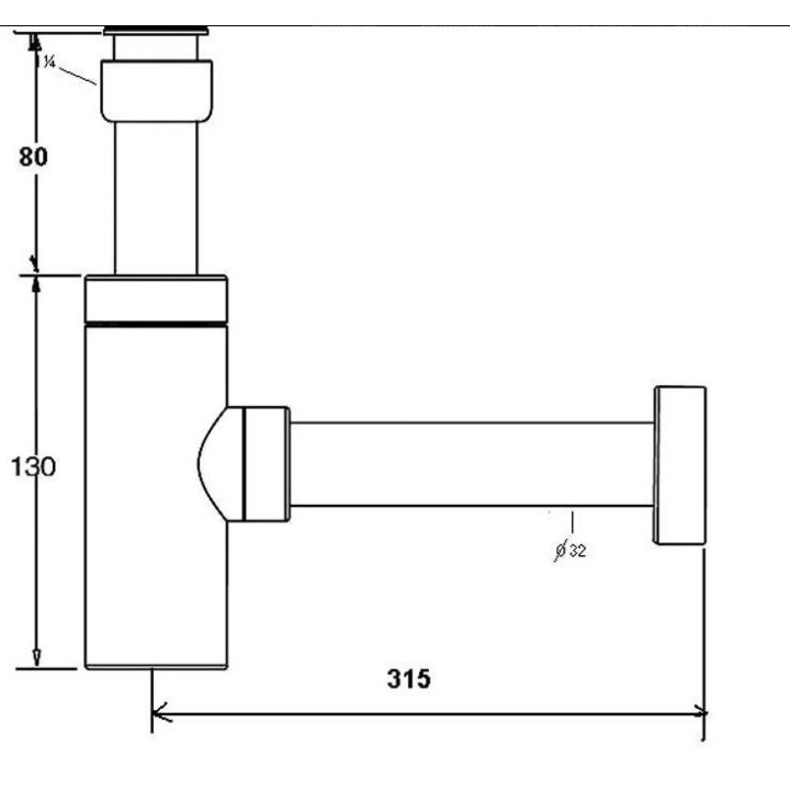 Syfon umywalkowy cylindryczny Omnires chrom A186CR