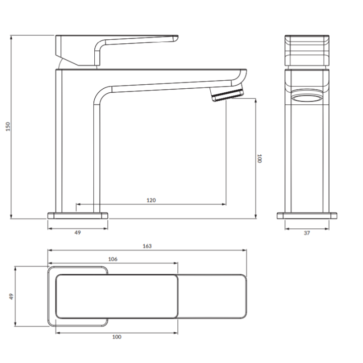 Bateria umywalkowa Omnires Parma nikiel PM7410IN