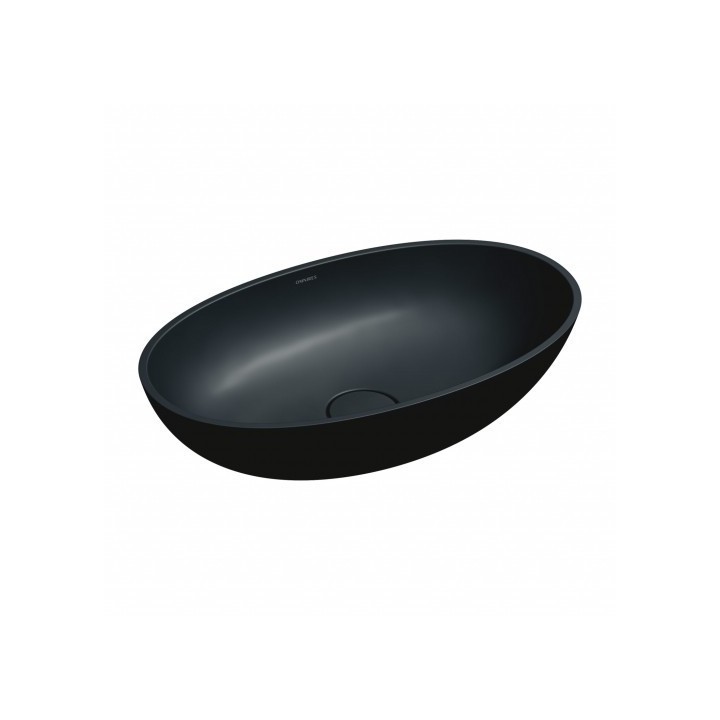 Umywalka nablatowa Omnires Shell 60x35cm black lava SHELLUNBLV