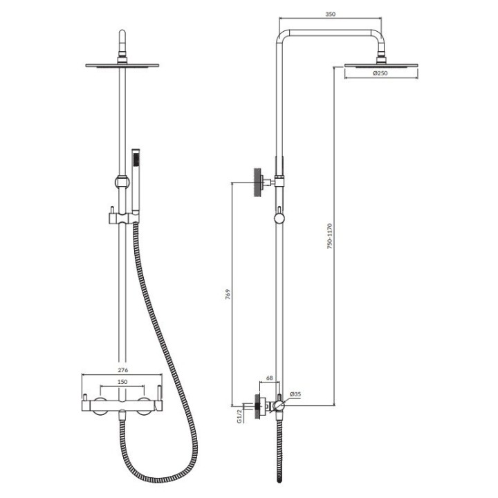 System prysznicowy Omnires Y natynkowy chrom Y1244MCR