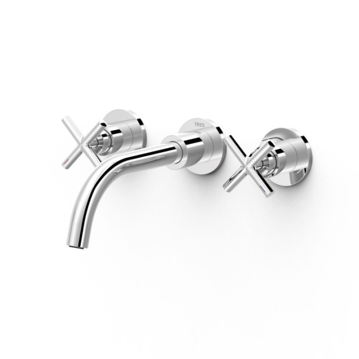 Bateria dwuuchwytowa podtynkowa umywalkowa TRES MONTBLANC chrom 28330002