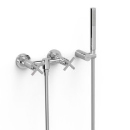 Bateria dwuuchwytowa ścienna prysznicowa TRES MONTBLANC chrom 28316301
