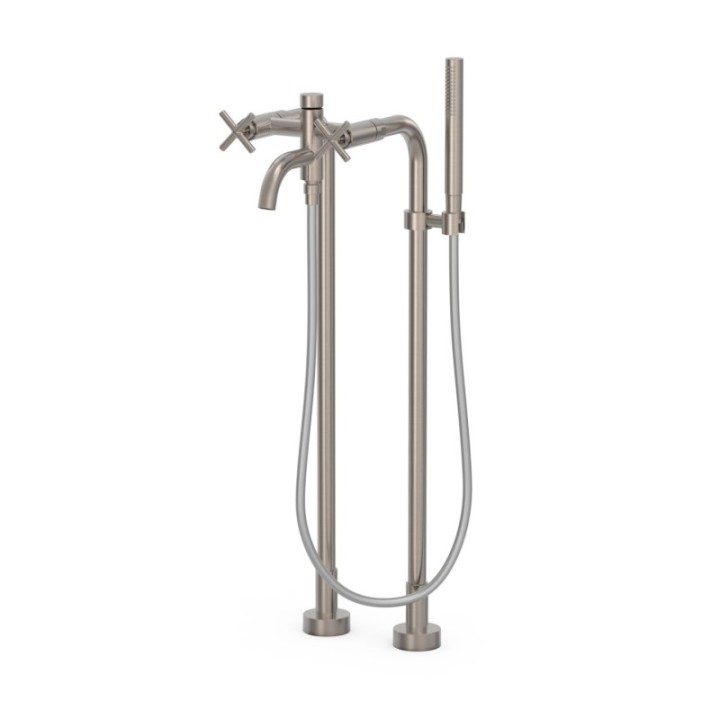 Bateria dwuuchwytowa TRES MONTBLANC podłogowa wannowa i prysznicowa stal 28319401AC