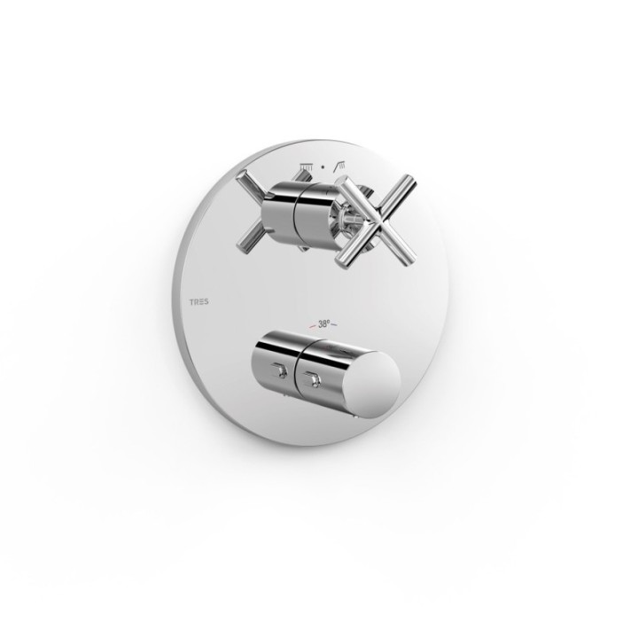 Maskownica do wpuszczanego korpusu 2-drożnego Therm-box TRES MONTBLANC chrom 28325001