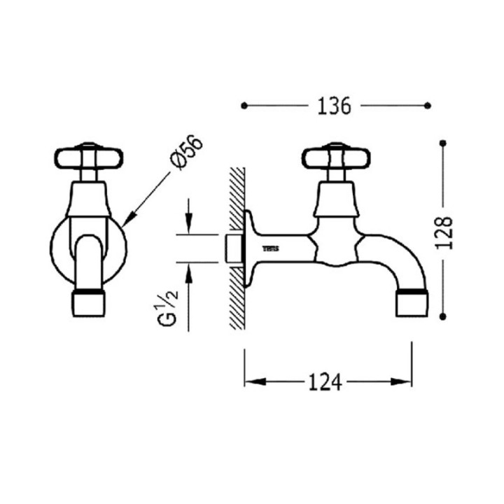 Bateria podtynkowa 1-drożna TRES CLASIC chrom 24252001