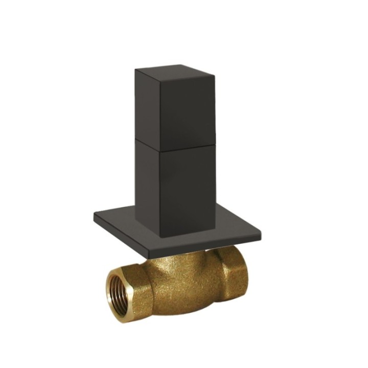 Zawór odcinający podtynkowy 1/2" TRES CUADRO czarny mat 00715501NM