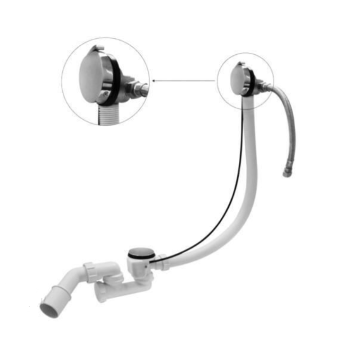 Syfon wannowy z napełnianiem przez przelew McAlpine HCN3100CB1M-15MM