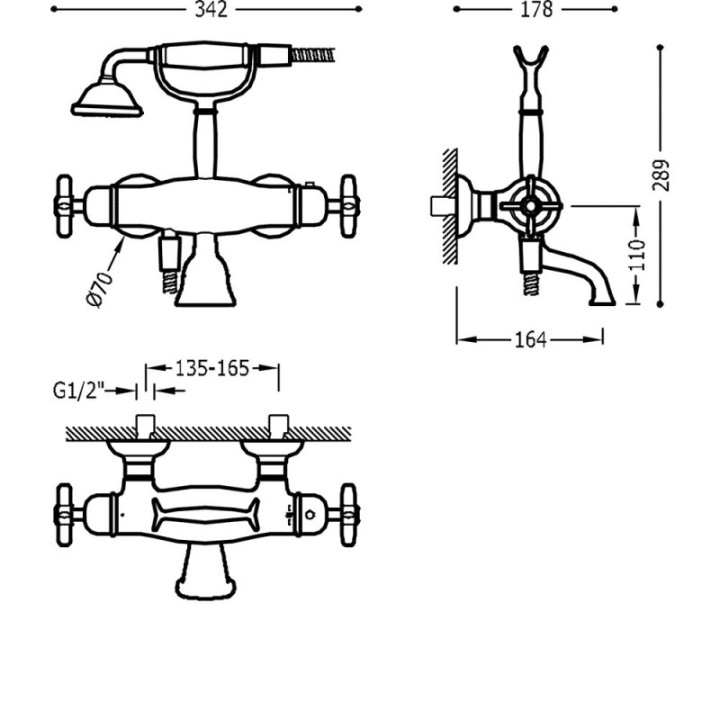 Tres Monoclasic bateria wannowo-prysznicowa termostatyczna 24217609