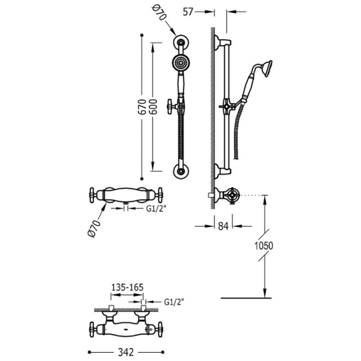Tres Monoclasic zestaw prysznicowy z baterią termostatyczną 24216402