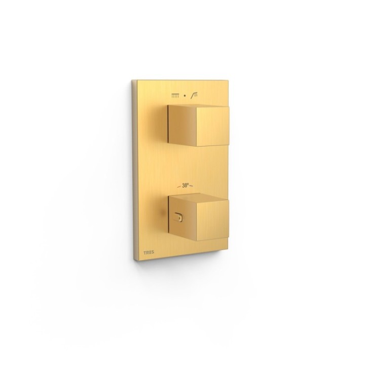 Maskownica do wpuszczanego korpusu 2-drożnego TRES THERM-BOX złoto matowe 00625001OM