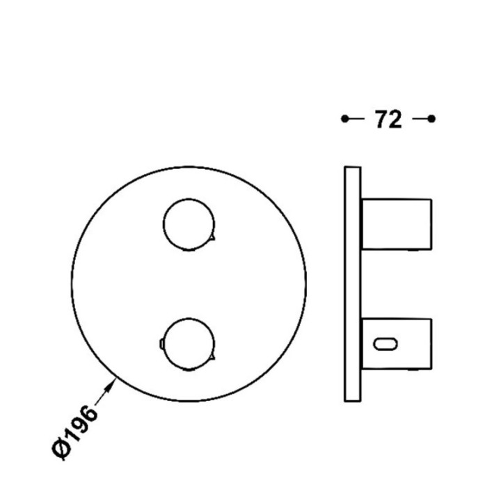 Maskownica do wpuszczanego korpusu 2-drożnego TRES THERM-BOX czarny mat 26225001NM