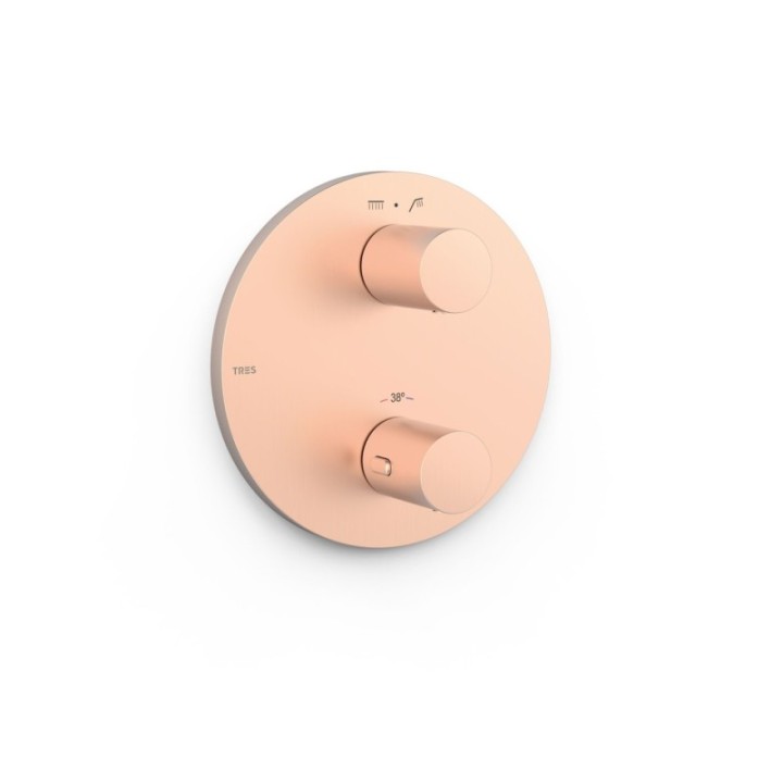 Maskownica do wpuszczanego korpusu 2-drożnego TRES THERM-BOX różowe złoto matowe 26225001OPM