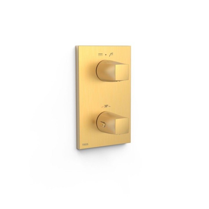 Maskownica do wpuszczanego korpusu 2-drożnego TRES THERM-BOX złoto matowe 21125001OM