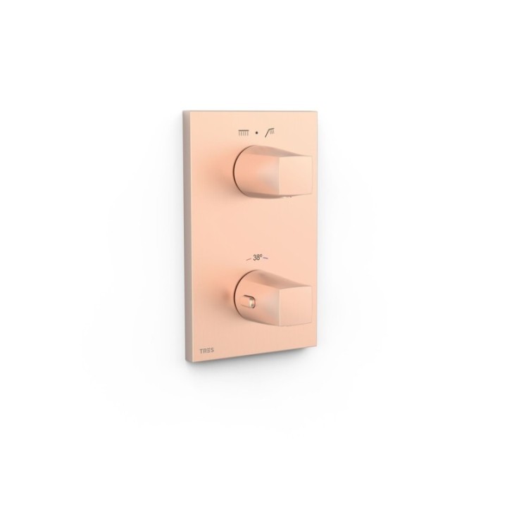 Maskownica do wpuszczanego korpusu 2-drożnego TRES THERM-BOX różowe złoto matowe 21125001OPM