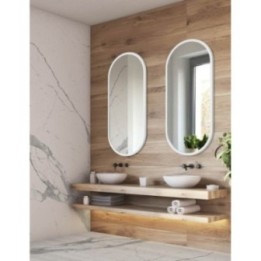 LUSTRO AMBIENT – OWALNE W BIAŁEJ RAMIE 50x70 GieraDesign AMB/W/50x70