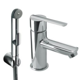 Bateria jednouchwytowa umywalkowa z natryskiem TRES LEX chrom 181113