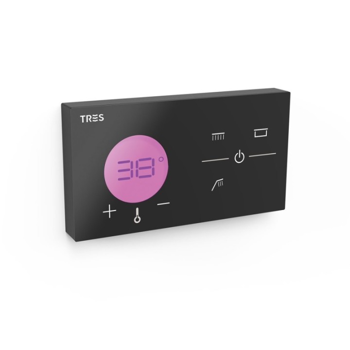 Elektroniczny sterownik termostatyczny podtynkowy 3-drożny TRES SHOWER TECHNOLOGY czarny 49288399