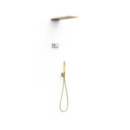 Elektroniczny podtynkowy zestaw prysznicowy TRES SHOWER TECHNOLOGY biały/złoto matowe 09286551OM