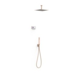 Elektroniczny zestaw prysznicowy TRES SHOWER TECHNOLOGY biały/różowe złoto matowe 09286564OPM