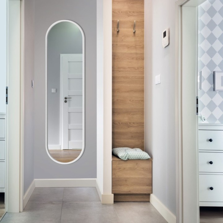 LUSTRO AMBIENT – OWALNE W BIAŁEJ RAMIE 50x115 GieraDesign AMB/W/50x115