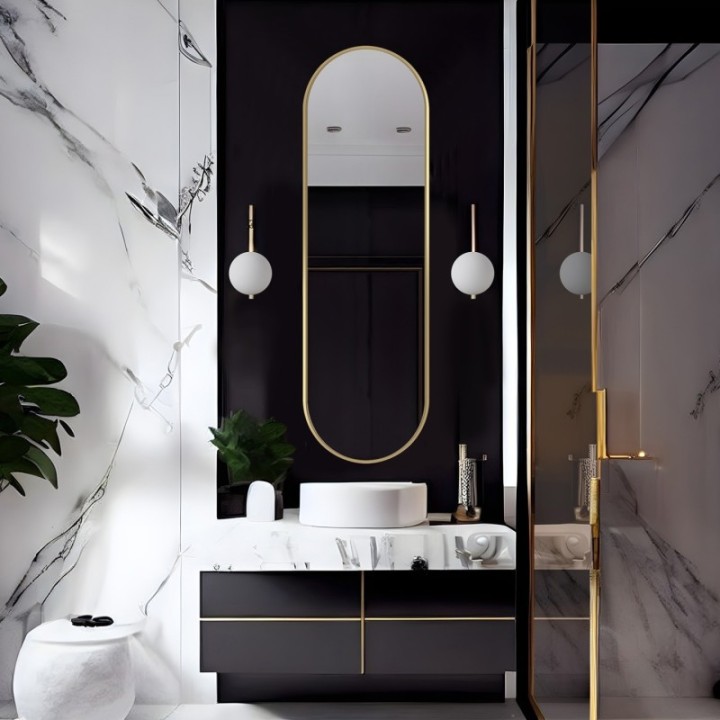 LUSTRO AMBIENT – ZE ZŁOTĄ RAMĄ 50x115 GieraDesign AMB/G/50x115