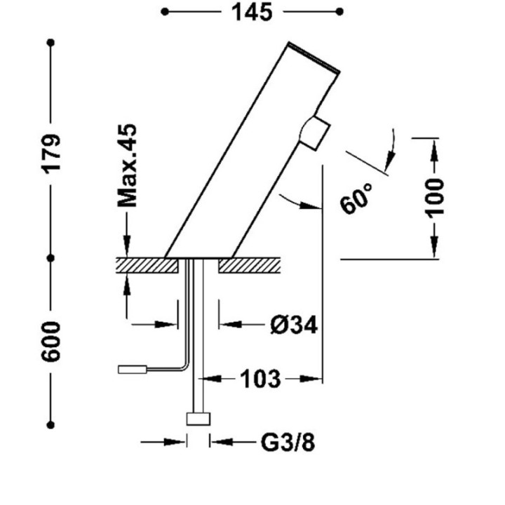 Elektroniczna bateria 1-drożna umywalkowa TRES TRESTRONIC chrom 39210302