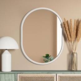 LUSTRO AMBIENT – OWALNE W BIAŁEJ RAMIE 60x80cm GieraDesign AMB/W/60x80
